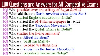 100 Questions and Answers for All Competitive Exams  India GK  India Quiz In English [upl. by Newby261]