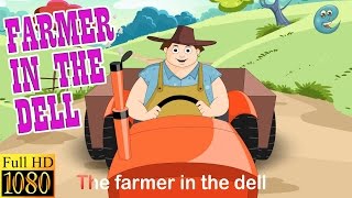 Farmer In The Dell HD with lyrics  Nursery Rhymes by EFlashApps [upl. by Alegnatal]