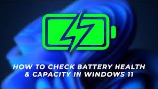 Boost Your Windows 11 Performance Easy Battery Health Report Check Tutorial [upl. by Eeloj954]