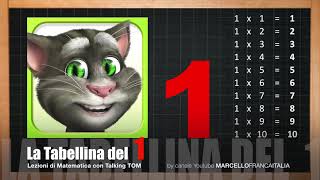 TABELLINA DELL 1  TALKING TOM LEZIONE DI MATEMATICA [upl. by Ottilie]