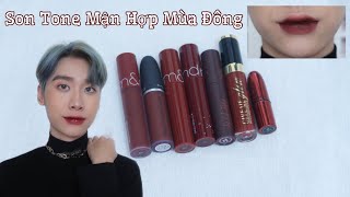 TOP 7 CÂY SON TONE MẬN ĐỎ MẬN CỰC HỢP MÙA ĐÔNG  Merzy Romand MAC Give Me Glow  Yeah I’m Lio [upl. by Rebmak]