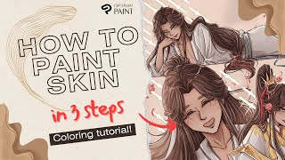 How to Paint Skin from Scratch  Digital painting Tutorial  Hindi [upl. by Abbotsen]