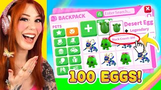 I OPENED 100 DESERT EGGS 35000 ROBUX in Adopt Me Roblox New DESERT Eggs Update [upl. by Atelokin]