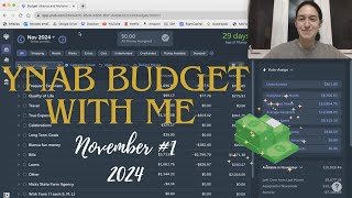 YNAB Budget with Me November 1 2024  Budget with Bianca [upl. by Dorette]