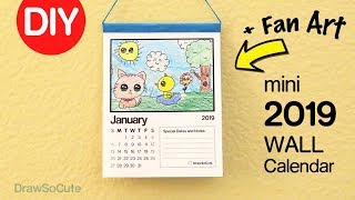 How to Make a 2019 Mini Wall Calendar  Fan Art [upl. by Clance]