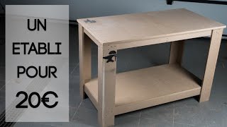 Fabriquer un établi pour 20 euros Workbench from 1 Sheet of mdf [upl. by Claudianus716]