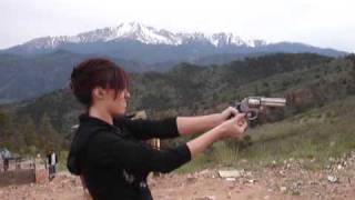 Girl Shooting a 357 Magnum SampW 686 at Rampart Range colorado springs [upl. by Aerahs]