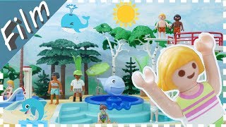 👩‍👩‍👧‍👦 Playmobil Film deutsch ✔ IM FREIBAD  Wird Jule die Rutsche runtergeschubst [upl. by Inilahs95]