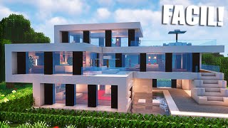 ✅Cómo hacer una casa MODERNA en Minecraft🏡 FÁCIL Y RÁPIDO 12 [upl. by Saul613]