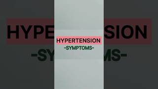 SYMPTOMS OF HYPERTENSION hypertensiondoctormedicalpublicwellnesshealthmedicinefuture [upl. by Nos]