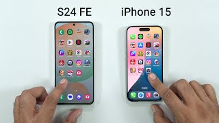 Samsung S24 FE vs iPhone 15  SPEED TEST [upl. by Arvo]