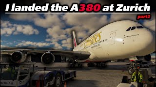 Landing the BIGGEST A380 Plane at Zurich  Microsoft Flight Simulator [upl. by Aneerhs114]