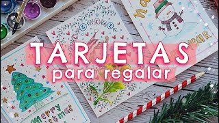 TARJETAS HECHAS A MANO para regalar en NAVIDAD Y AÑO NUEVO 💌 con DIBUJOS NAVIDEÑOS FÁCILES y BONITOS [upl. by Nylrad]