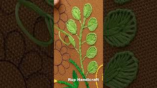 Blanket Stitch Blanket Stitch leaf Embroidery ruphandicraft embroidery shorts [upl. by Relyc]