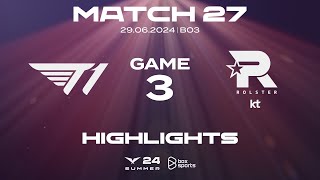 Highlights T1 vs KT  Game 3  Tuần 3 Ngày 4  LCK Mùa Hè 2024 [upl. by Jenda505]