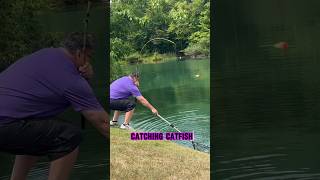 CAT FISHING Videos In LUNKER Pond 🎣 shorts fishing [upl. by Annawak]