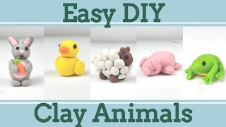 Easy Clay Animals for Beginners 2│5 in 1 Polymer Clay Tutorial [upl. by Brendan778]