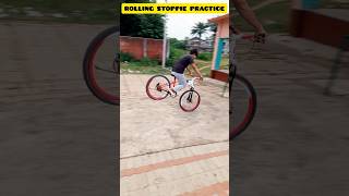 ROLLING STOPPIE PRACTICE🥵 CYCLE STUNT stunt rider rollingstoppie shortsfeed mtb ytshorts [upl. by Ailedo947]