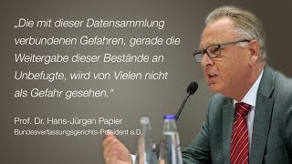 Bundesverfassungsrichter Prof Dr HansJürgen Papier zu Vorratsdatenspeicherung etc [upl. by Selina]