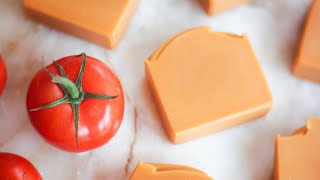 Natural tomato soap recipe🍅 Fresh amp homemade [upl. by Akeihsal]