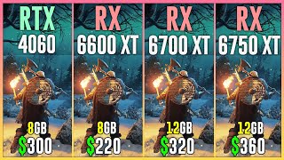 RTX 4060 vs RX 6600 XT vs RX 6700 XT vs RX 6750 XT  Test in 12 Games [upl. by Einallem591]