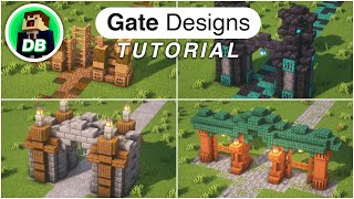 Minecraft How to build 4 Easy Gate Designs Tutorial [upl. by Olimpia7]