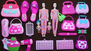 Pink barbie dolls family  3 minutes most Satisfying unboxing hello kitty cute barbie dolls ASMR [upl. by Onnem]