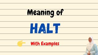 Daily vocabulary  Halt Meaning  Vocabgram [upl. by Atinuahs308]