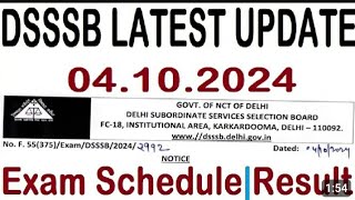 DSSSB EXAM CALENDERADMIT CARD amp EXAM DATES UPDATE 2024URGENT NOTICEdsssb [upl. by Anhsirk217]