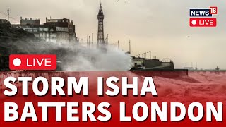 Storm Isha At London Heathrow Airport  Storm Isha Hits London Live  UK News Live  News18  N18L [upl. by Airym]