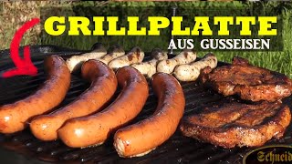 Grillplatte aus Gusseisen 🥩 Leckere Grillgerichte von der Gußplatte [upl. by Novhaj]