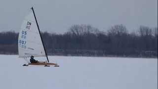 IceBoating on Lake Eries Maumee Bay TIYCORYC Winterfest 1 [upl. by Ynnaj]