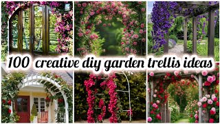 100 creative diy garden trellis ideasgarden trellis decoration designs gardendecorationhomediy [upl. by Bret]