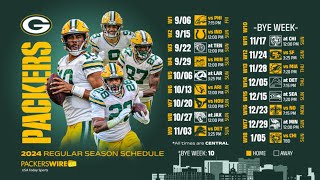 Green Bay packers 2024 schedule predictionreactions [upl. by Haase]