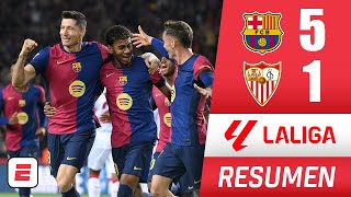 BARCELONA es una MÁQUINA Aplastó al SEVILLA Dobletes de Lewandowski y Torre Volvió Gavi  La Liga [upl. by Sheeree299]