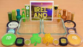 Green vs Gold  Mixing Makeup Eyeshadow Into Slime ASMR [upl. by Emya]