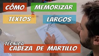 🔨 CÓMO ESTUDIAR Y MEMORIZAR RÁPIDO PARA UN EXAMEN Y TENER BUENAS NOTAS  Técnica Cabeza de Martillo [upl. by Jaymie]