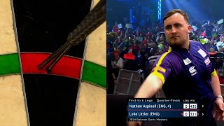 LUKE LITTLER HITS A NINE DARTER ON THE WORLD SERIES [upl. by Adrienne]