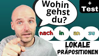 Lokale Präpositionen für die Frage Wohin  Deutsch lernen  A2 B1 B2 [upl. by Adia]