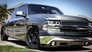 INSANELY LOW CHEVY SILVERADO On COSMIS WHEELS [upl. by Lorine123]