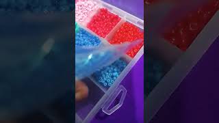 Unboxing seed beads bracelet making 💙💛❤️ beadsunboxingshorts [upl. by Anihpled]