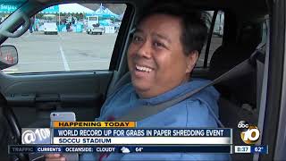 Paper shredding super event at SDCCU stadium [upl. by Eerahs756]