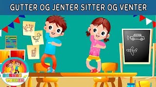 Gutter og jenter  sitter og venter  Norske Barnesanger  barnesanger på norsk [upl. by Rehpotsrik]