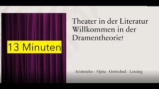 Willkommen in der Dramentheorie Von Aristoteles bis Lessing  Konzeptionen und Thesen zur Dramatik [upl. by Atnamas977]