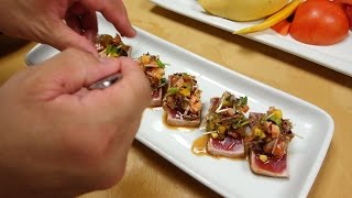 Seared Tuna With Mango Salsa  How To Make Sushi Series [upl. by Breech]