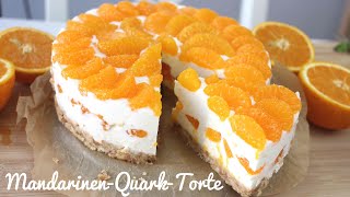 Rezept MandarinenQuarkTorte OHNE BACKEN  Kühlschranktorte  Tooootaaal Lecker [upl. by Bael57]