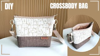 Idea To Make Small Crossbody Bag  Small Crossbody Bag Sewing Pattern [upl. by Drain]