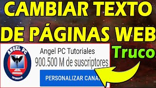 Cómo Modificar O Cambiar Texto De Una Página Web Con Inspeccionar Elemento 🚀 ACTUALIZADO [upl. by Waddle]