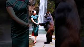 A gorilla🐒 dancing with his wife is a woman 😱money trendingshorts [upl. by Meil]