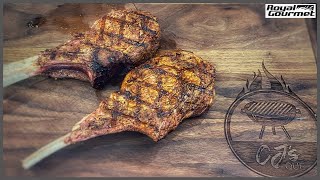 HOW TO REVERSE SEAR A STEAK ON A GAS GRILL  Royal Gourmet Gas Grill Recipe [upl. by Krenek]